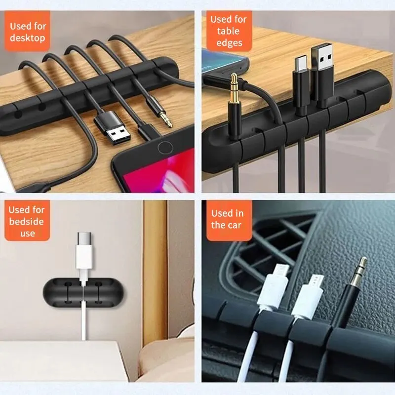 5/7-Hole Data CABLE Organizer,เดสก์ท็อปสายชาร์จ Storage Protector,สายเมาส์,หูฟังไขลานอุปกรณ์,Fixing Clipp