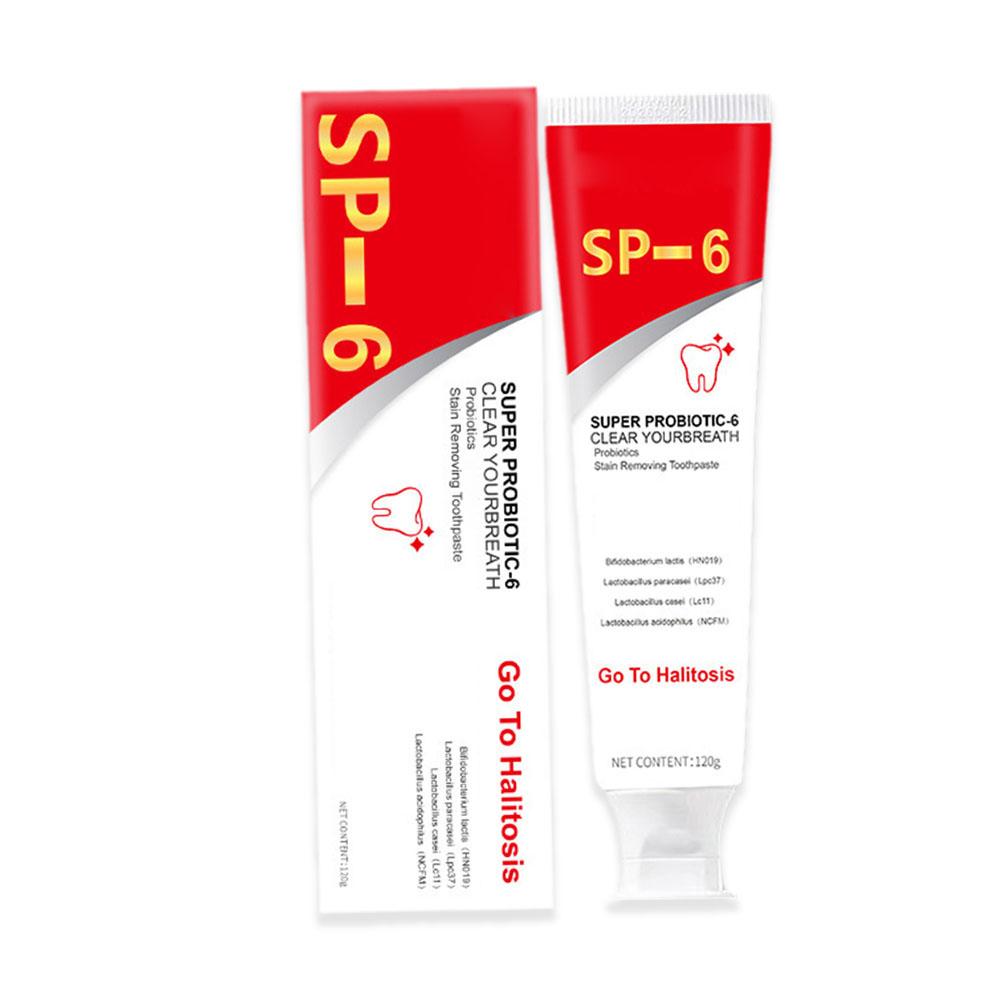 SP 6 Probiotic Brightening Toothpaste Oral Care Of Refreshing Breath With Toothpaste And Probiotics Teeth Whitening 120g