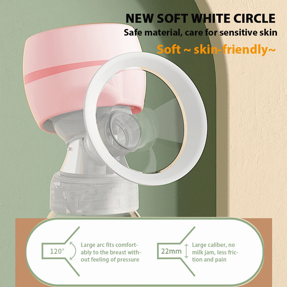 Extractor de leche eléctrico portátil, Extractor de leche silencioso, recargable por USB, ordeñador automático, comodidad para amamantar, sin BPA