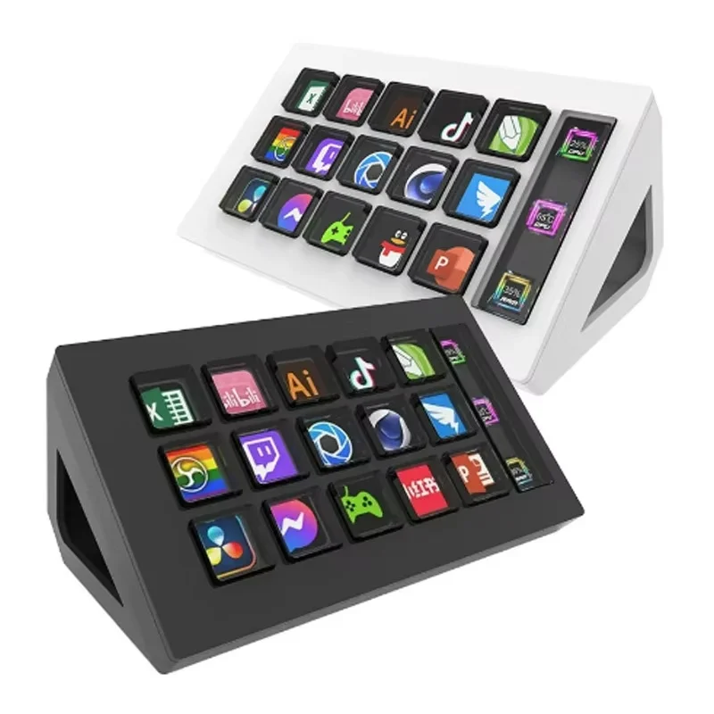 Visual Stream Deck Keyboard LCD Button 15 Keys Live Content Creation Controller for Windows MacOS Android iOS Smart Accessories