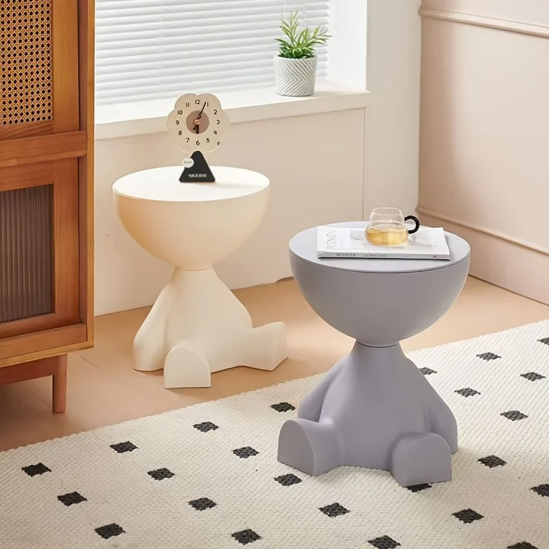 1pc bear shaped plastic multifunctional bedside table, easy to assemble, suitable for living room and bedroom storage