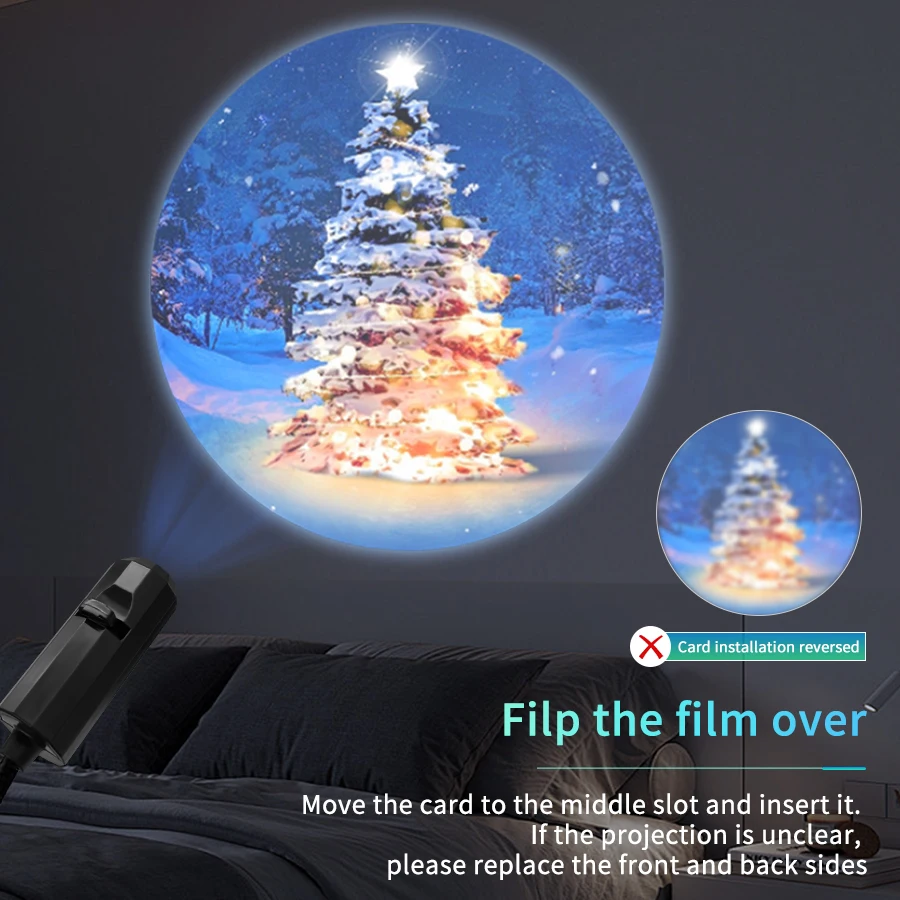 USB Projector Night Light LED Christmas Halloween Moon Lamp Holiday Ornaments For Ceiling Wall Atmosphere Mood Light Room Decor