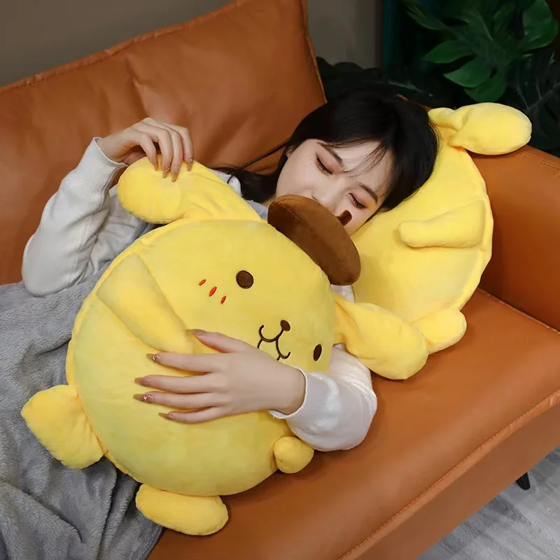 40 ซม.Sanrio Pompompurin ตุ๊กตาของเล่นตุ๊กตาขนาดใหญ่น่ารักหมอนของขวัญเด็ก Super Soft Pom Pom Purin Plushie ตุ๊กตาตกแต่งห้อง