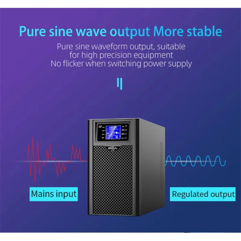 3KVA 2700W 220V Online Ups Ecologic Battery Backup Surge Protector Ups System Uninterruptible Power Supply