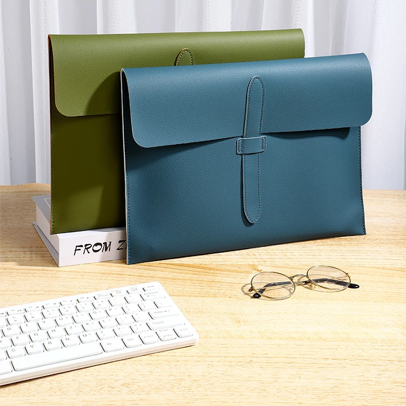 1 stücke Business Leder Datei Ordner Verdickte Wasserdichte Dokument Tasche Tragbare Vertrag Lagerung Archiv Tasche Langlebig