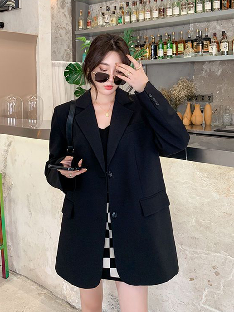 Zoki バックスリットデザインブレザーコート女性カジュアルファッションルーズ韓国ジャケットストリートシックな長袖すべて一致新しいスーツトップス