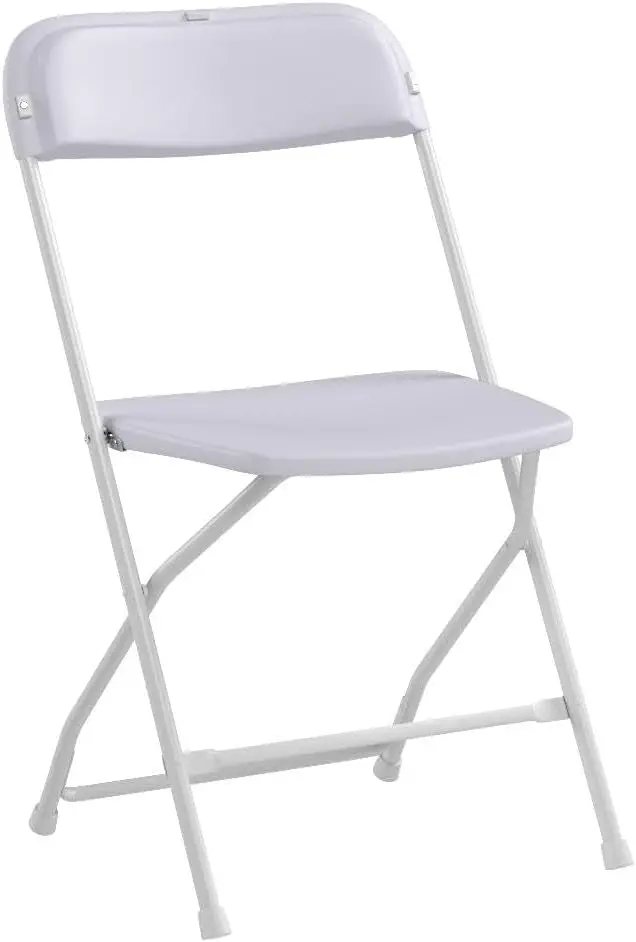 NEW 10 Pack White Plastic Folding Chair, Indoor Outdoor Portable Stackable Commercial Seat with Steel Frame 350lb. Capacity
