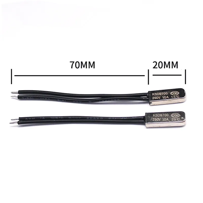 KSD9700 250V 5A 85C 95C 45-145 grados Celsius normalmente cerrado abierto disco bimetálico interruptor de temperatura termostato Protector térmico