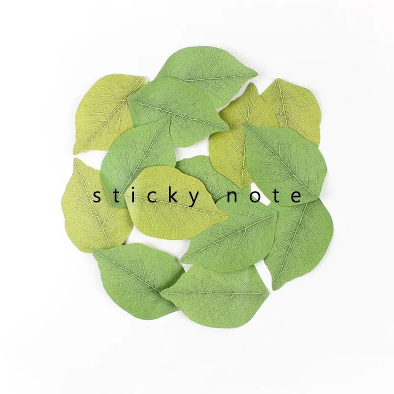 50 แผ่น Leaf Shape Sticky Note Pads น่ารัก Self-Adhesive Memo Notepad Kawaii โรงเรียนอุปกรณ์สํานักงานเครื่องเขียน