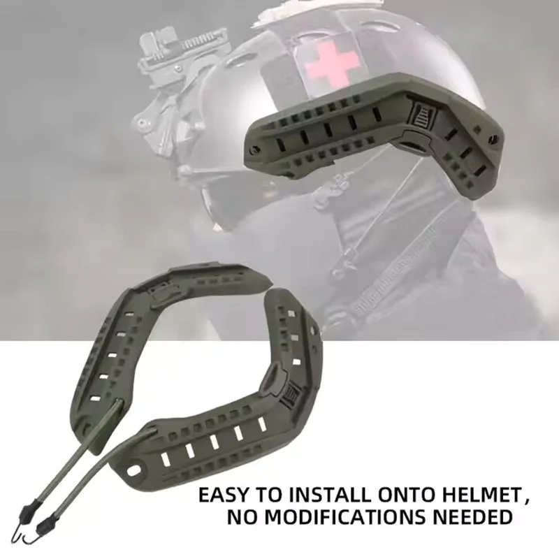 BOOIU Tactical FAST Helmet Side Guide Rail ARC Airsoft Helmet Mount Guide Rail Hunting Paintball Military Helmet Accessories