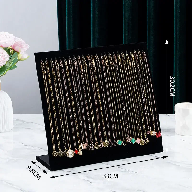 Jewelry Display Stand for Necklace Pendant Velvet Jewelry Organizer Holder for Bracelet Chains Stud Earring Display Rack