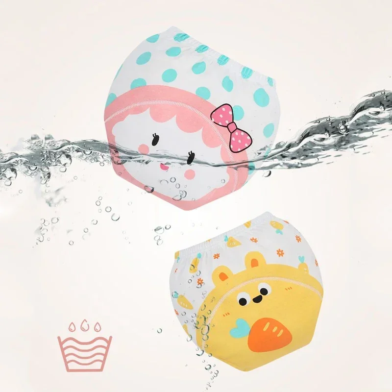 ผ้าอ้อมเด็ก8ชิ้น celana Training ที่รองปัสสาวะผ้าคอตตอนกางเกงขาสั้นผ้าอ้อมเด็กงดผ้าอ้อม