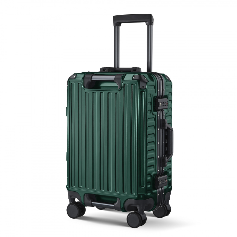 ใหม่กรอบอลูมิเนียมกระเป๋าเดินทางแบบ Double Handle Universal Wheel Boarding Bag รถเข็นกระเป๋าเดินทางพร้อมรหัสล็อค