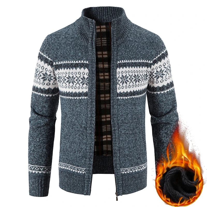 Winter männer Fleece Strickjacke Weihnachten Stricken Pullover Mantel Business Casual Jacke Hohe Qualität Männliche Wolle Kaschmir Kleidung