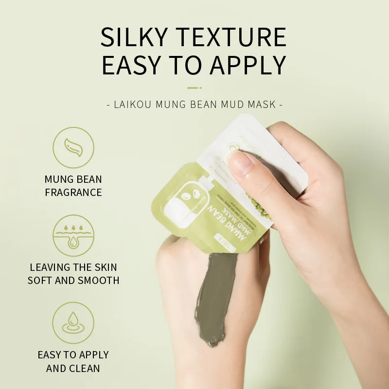 LAIKOU 5 Chiếc Mặt Nạ Bùn Mặt Nạ Đất Sét Sakura Matcha Cà Tím Tinh Đậu Xanh Kiểm Soát Dầu Làm Sạch Sâu Làm Trắng chăm Sóc Da Mặt