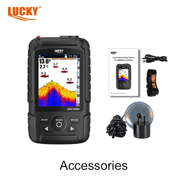 Lucky Fish Finder com sensor transdutor, colorido Lithium-ion Battery, Dot-Matrix Display, 2.8 in, 3.7V, FF718Lic-T