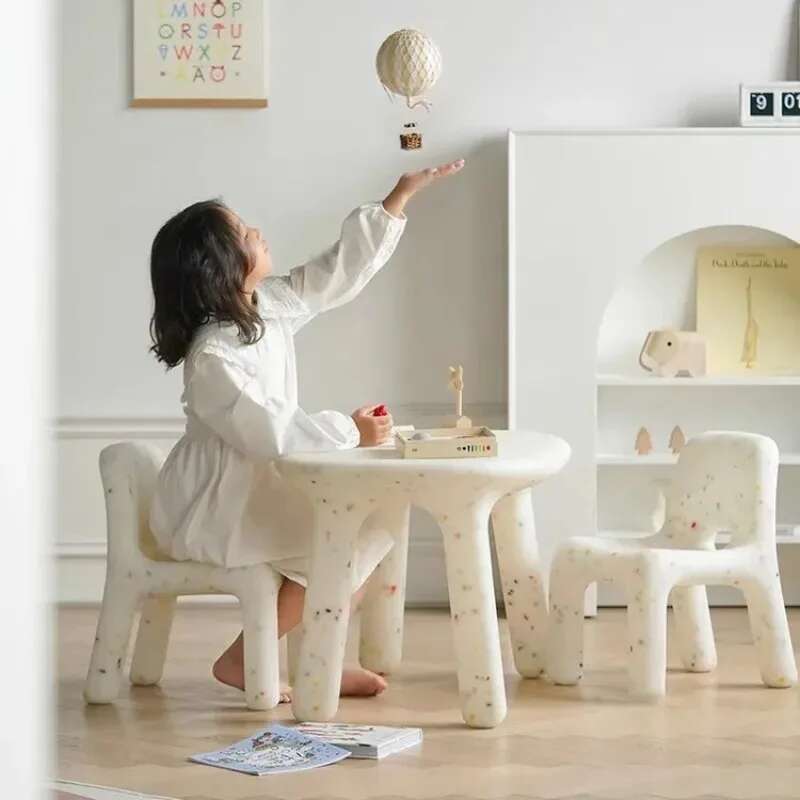 Juego de mesa y sillas de estudio de plástico para niños, mesa, silla, taburete, mesas resistentes y duraderas de plástico para guardería