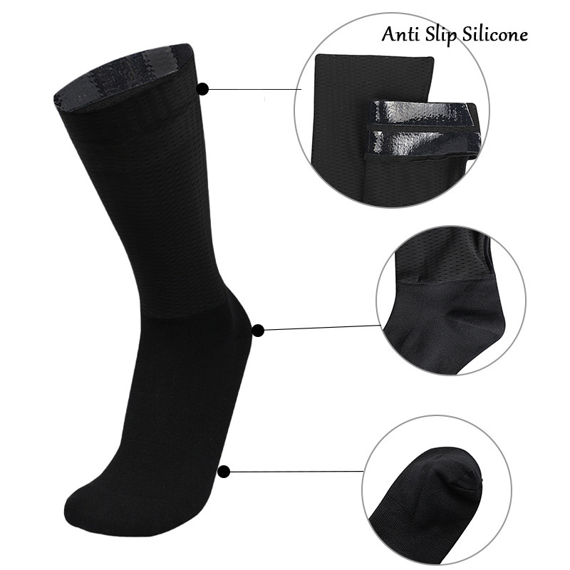 Aero Silica nuevo Gel Calcetines de verano equipo de bicicleta antideslizante Ciclismo transpirable Calcetines deportivos de carreras profesionales hombres mujeres Calcetines Ciclismo
