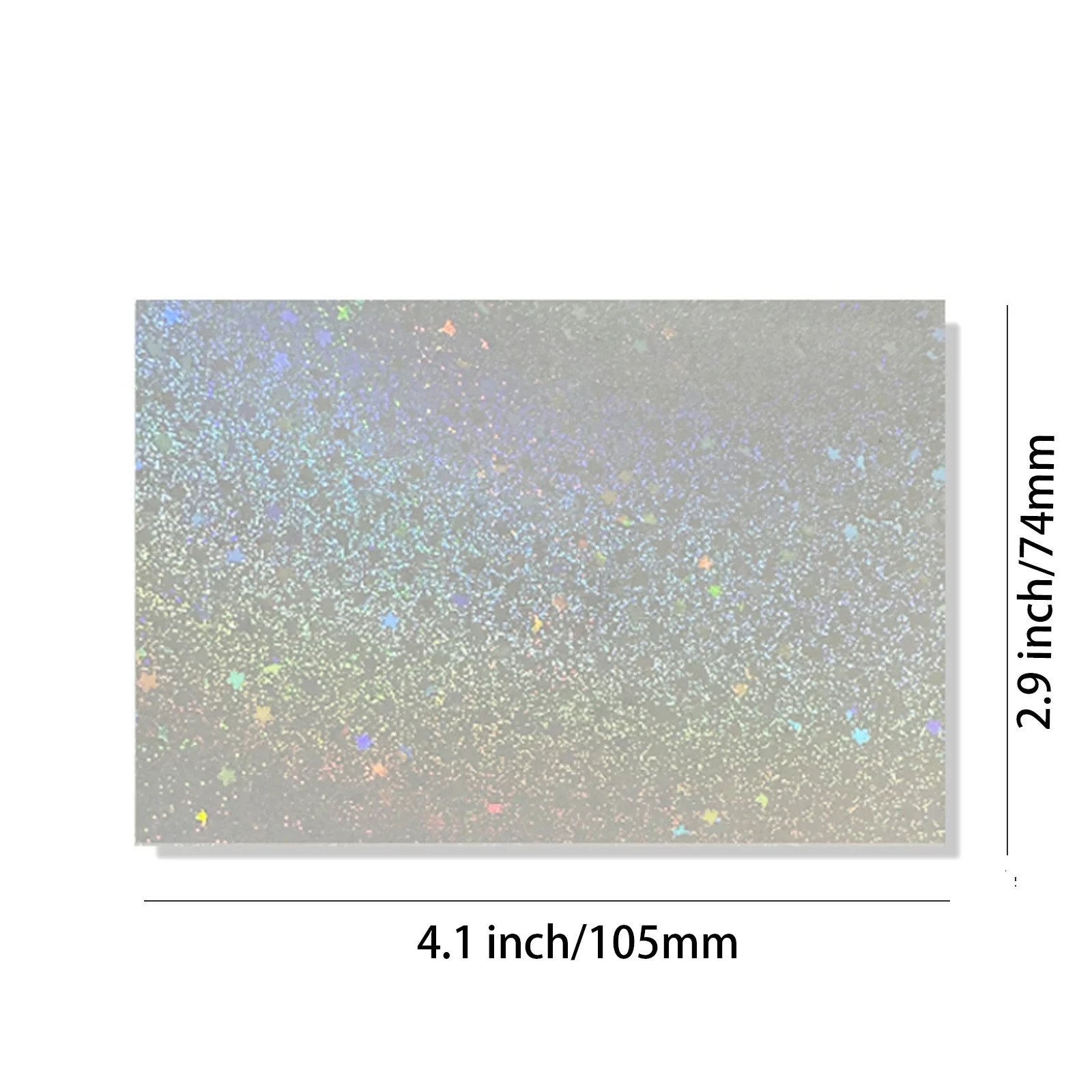 50 folhas de papel adesivo holográfico estrelas de areia 2.9x4.1 polegadas glitter transparente sobreposição holográfica filme de laminação a frio autoadesivo