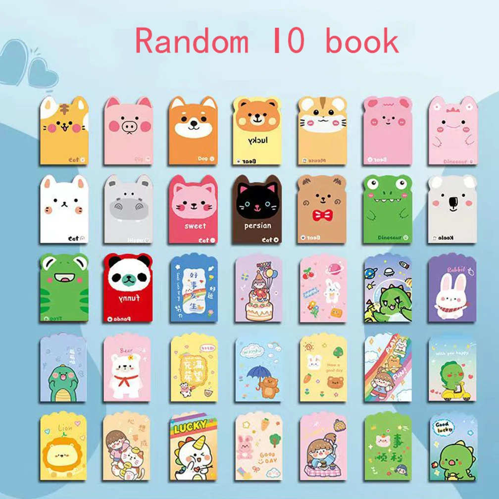 10/20/40 Uds A7 120X85mm Mini cuaderno de bolsillo bonito de dibujos animados cuaderno de notas diario portátil folleto de premio pequeño para niños 40Pagess/1 Uds