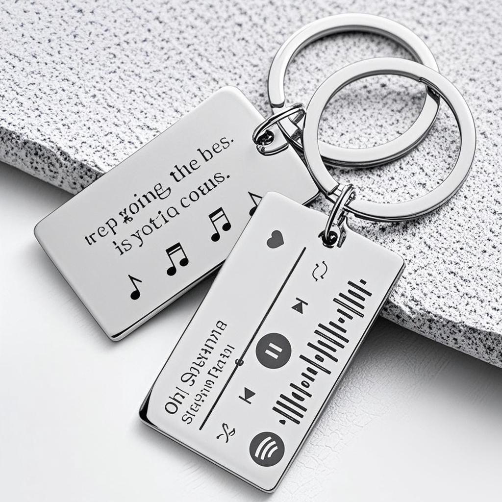 Personalizado código spotify chaveiro gravado música bênçãos titular chaveiro de aço inoxidável presente para casal p037q