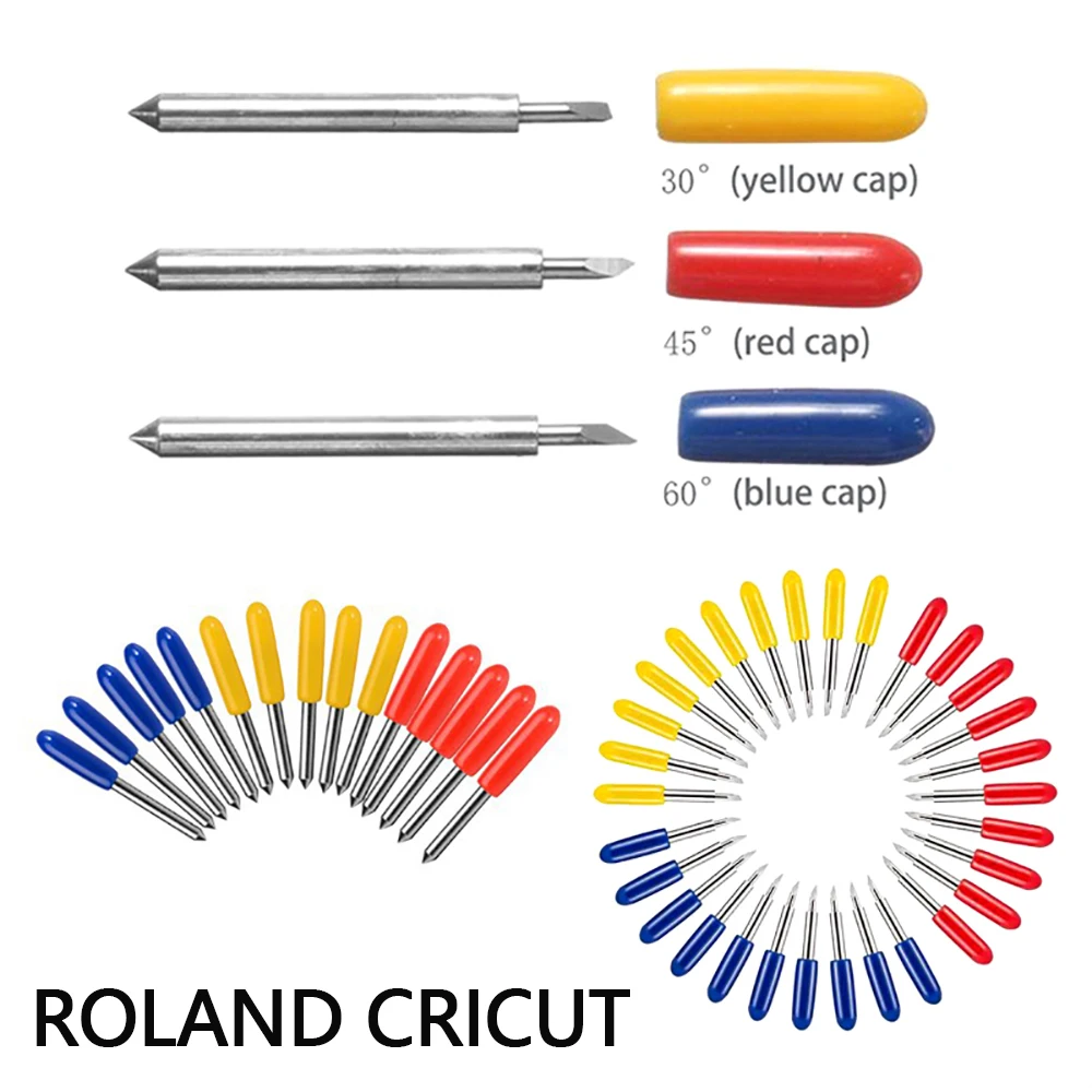 30/45/60 องศาเปลี่ยนใบมีดสําหรับ Roland Cricut Plotter ใบมีดมีดตัดใบมีดสําหรับเครื่องมือตัด Plotter