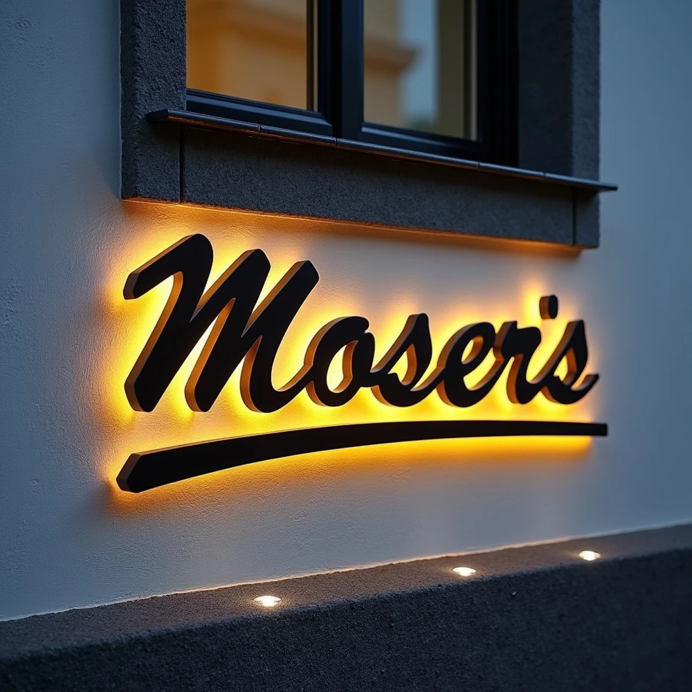 Lettere retroilluminate 3D personalizzate Insegna LED in metallo illuminato per vetrina aziendale all'aperto Display pubblicitario impermeabile