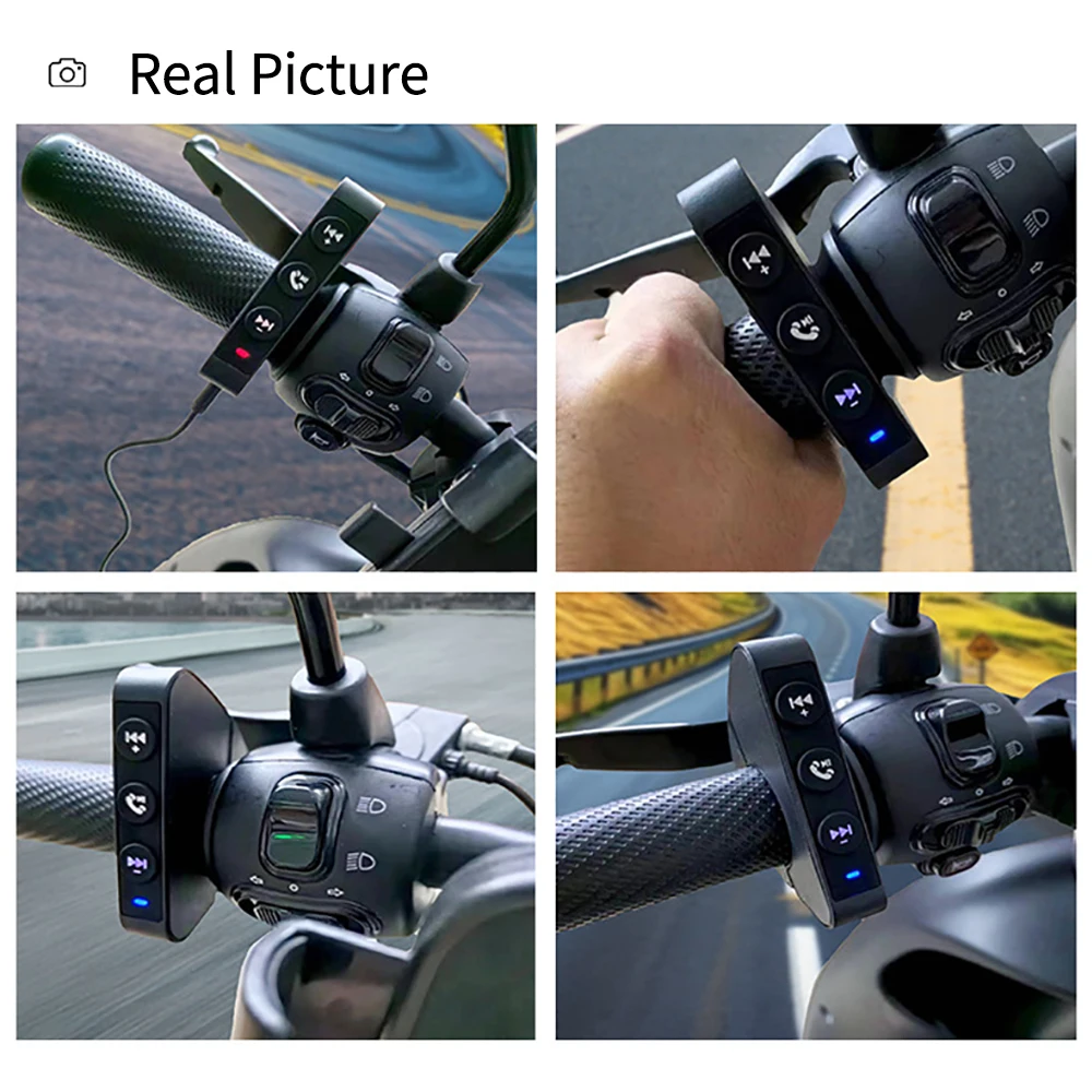 Control de manillar de motocicleta, Bluetooth, inalámbrico, llamadas manos libres, Control remoto, resistente al agua, control multimedia para manillar de bicicleta