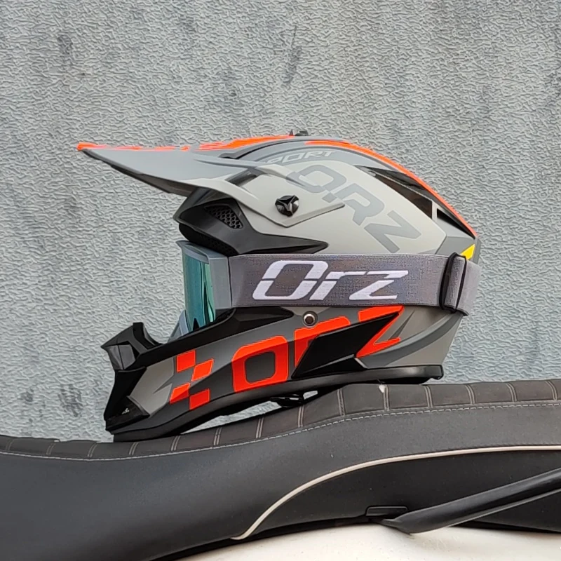 ORZ Capacete de corrida off road para motocicleta de alta qualidade ATV Forest DH Mountain Bike Capacete completo aprovado pela DOT