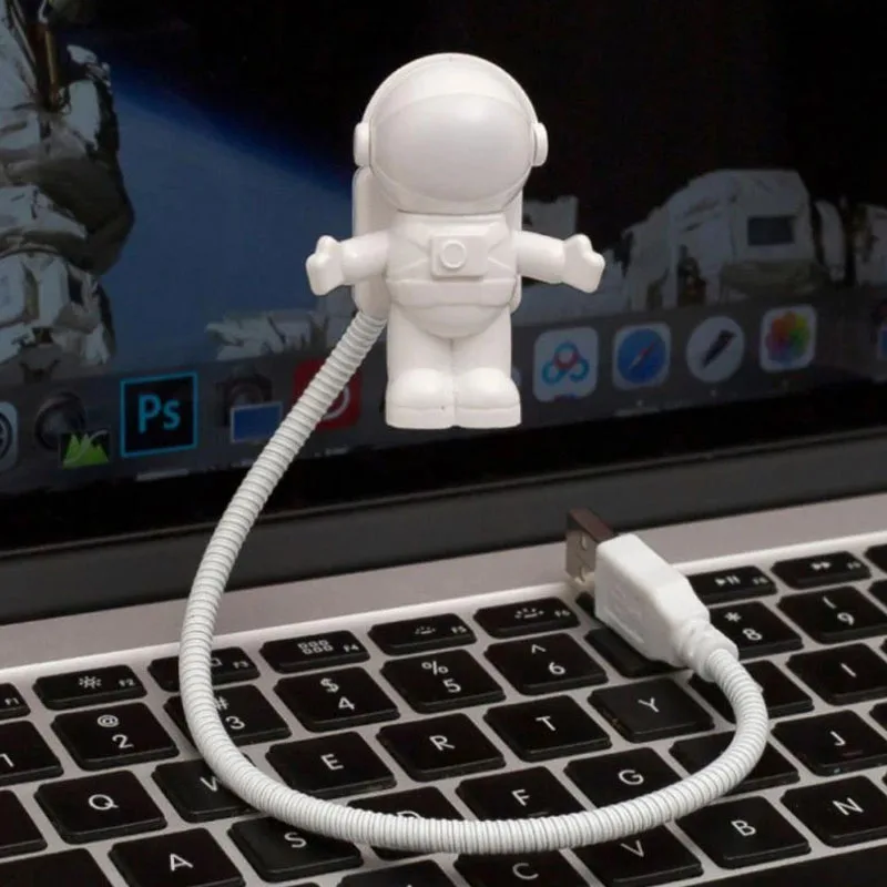 Lampka nocna USB zasilana białym kształtem astronauty Przenośna lampka biurkowa DC do komputera PC Przenośne źródło 5V Lampa oświetleniowa LED