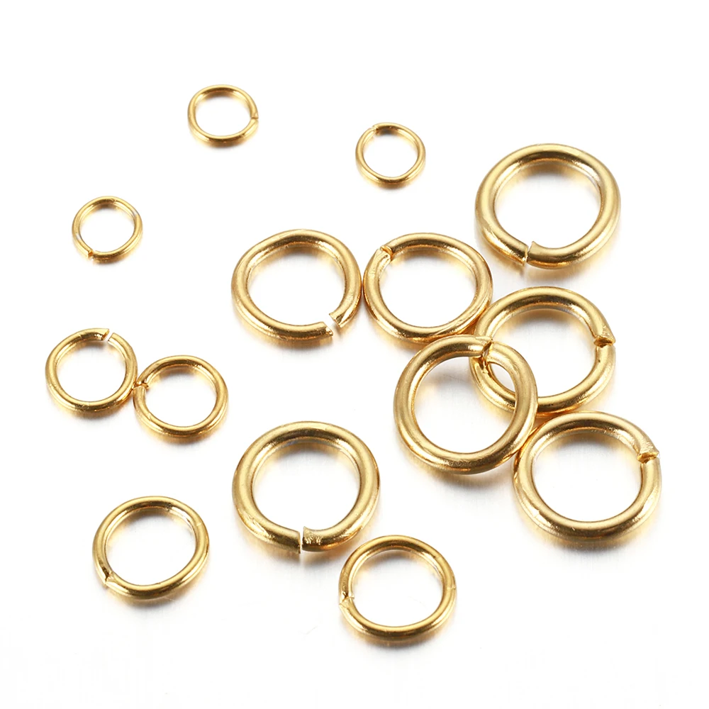 100-200 Chiếc 4-10Mm Thép Không Gỉ Chia Nhẫn Mở Nhảy Vòng Kết Nối Cho Trang Sức Làm DIY thành Phần Phát Hiện