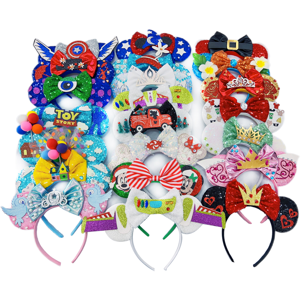 Mais recente festival festa mickey mouse orelhas bandana para crianças festival aranha morcego hairband crianças festa acessórios para o cabelo