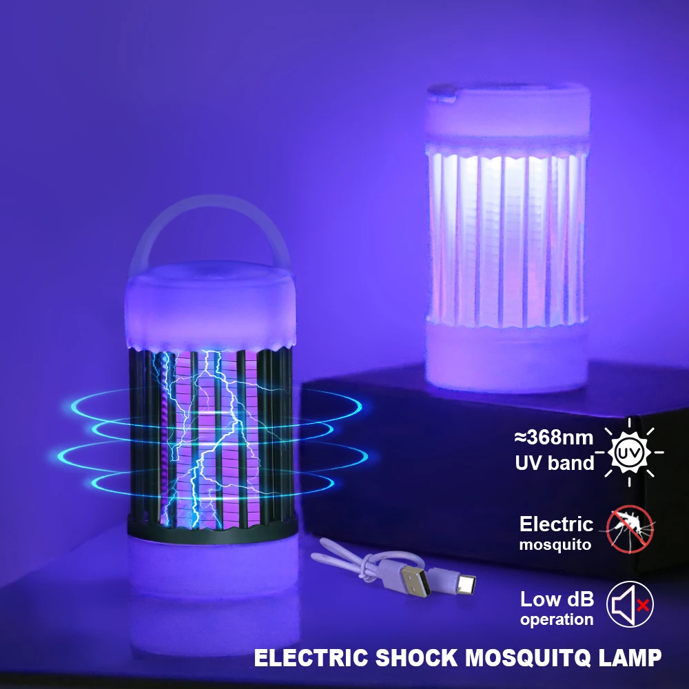 Elektryczna lampa owadobójcza UV, pułapka na komary, USB 5V, letnia packa na muchy, zabójca owadów. ﻿ Kemping