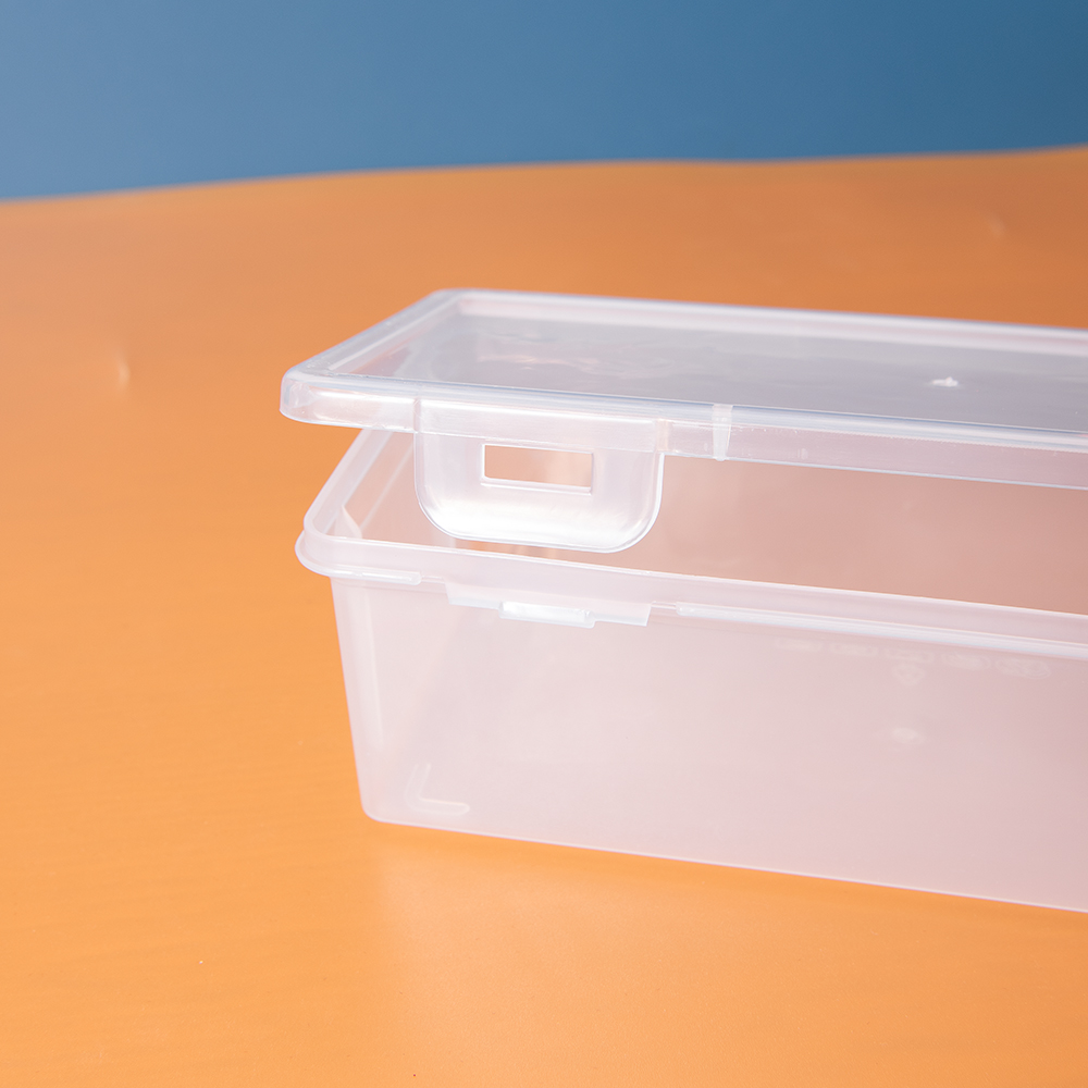 Clear Pencil Boxes 4Pack Large Capacity Plastic Organizer Storage Boxes for School Bulk Stackable Design, Office Supplies Storag