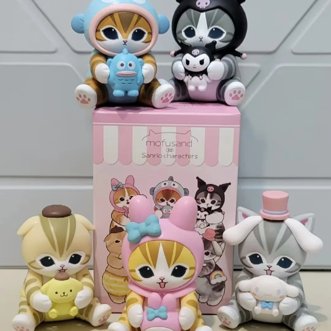 Novo mofusand colaboração tubarão gato imagem feio peixe boneca brinquedo exibição moda caixa cega vinil rosto caixa cega brinquedos e hobbies