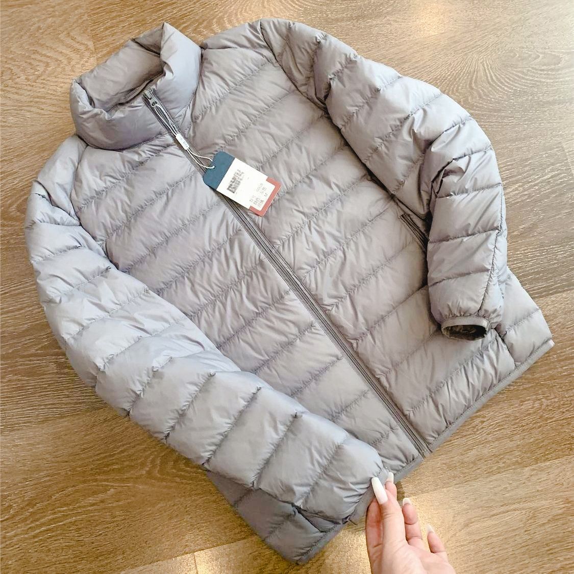 Jaqueta de Aodão Ultra-Leve para Homens, Estilo Longo, Sem Capuz, Aquecimento para Outono e Inverno, Espura Regular, Gol...