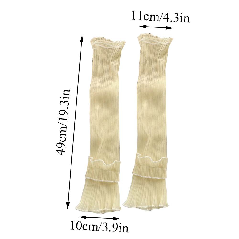 Summer Cool Muff Sun-protective Sleeves Long Thin Lace Cuffs Mesh Sunscreen Sleeves Anti-sunburn Sleeve Outdoor Cycling Gloves