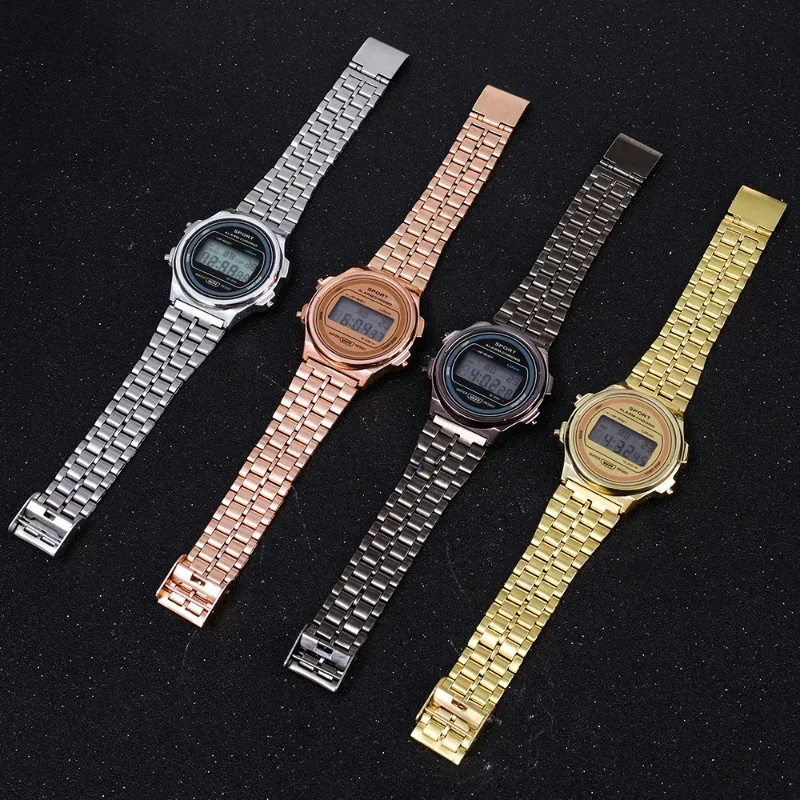 Reloj de pulsera F91W de lujo para hombre, resistente al agua, Digital, de acero inoxidable, deportivo, militar, redondo, reloj de pulsera electrónico para hombre