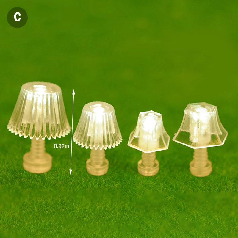 1:25 Mini Chiếu Sáng Đèn Bàn Nhà Búp Bê Lắp Ghép Mô Hình Thu Nhỏ Phụ Kiện Búp Bê Ngủ Tầng Đèn Cho Trẻ Em,