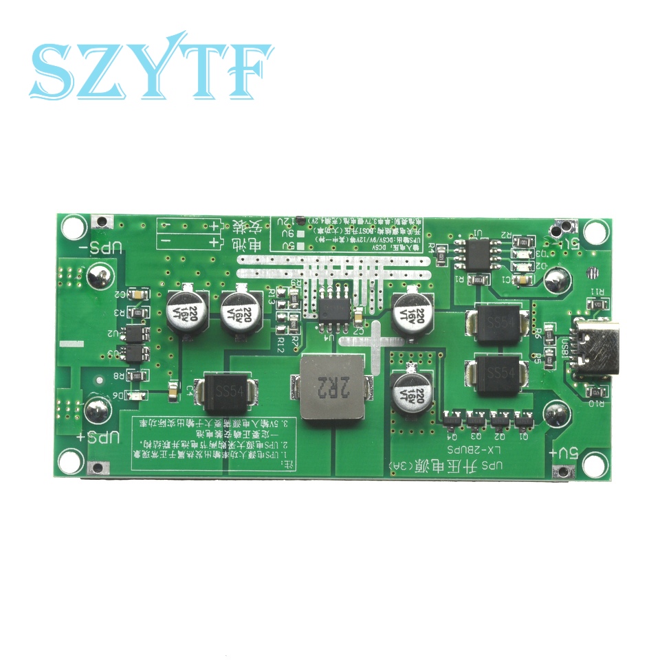 Type-C 15W 3A 18650 Lithium Battery Charger Module DC-DC Step Up Booster Fast Charge UPS Power Supply / Converter 5V 9V 12V