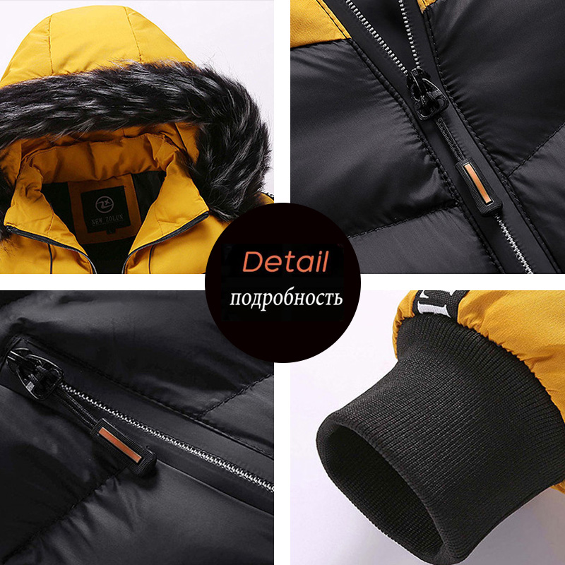 Parkas cálidas con capucha para hombre, chaquetas cortavientos para hombre, prendas de vestir, Parkas, abrigos para hombre, trajes con sombrero desmontable, Parkas, abrigos para hombre