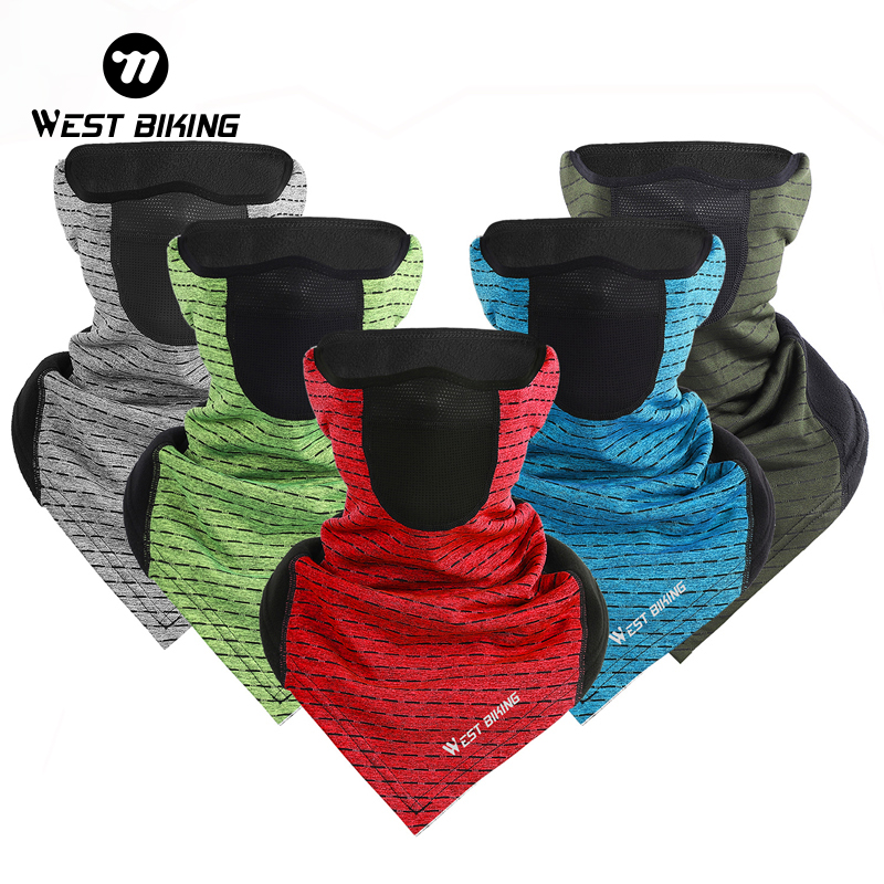WEST BIKING Winter Ski Warm Mask Windproof Fleece Running Fishing Hiking Scarf Cycling Motorcycle Neck Warmer Thermal Sport Gear