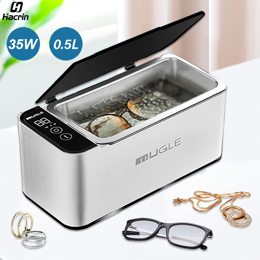 Ultrasonic Cleaner Ultrasound Glasses Cleaning Machine for Glasses Jewelry Cleaner 46kHZ High Frequency Ultrasound Washing Bath
