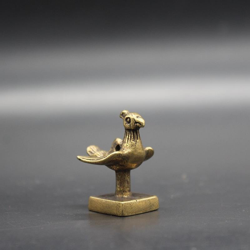 Antique Collectible Qing Dynasty Qianlong Bird Seal Stamp Copper Seal