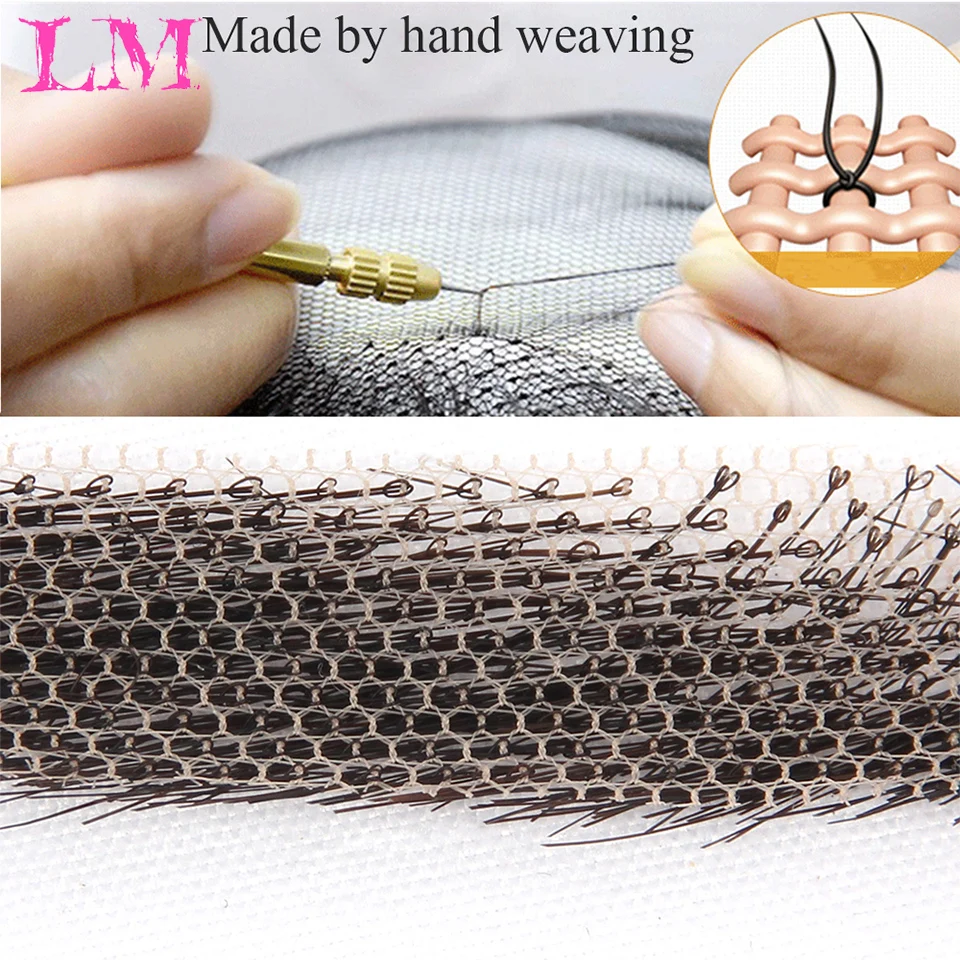LiangMo-ojo falso para mujer o hombre, pelo brasileño invisible, cejas postizas hechas a mano, cejas postizas atadas a mano