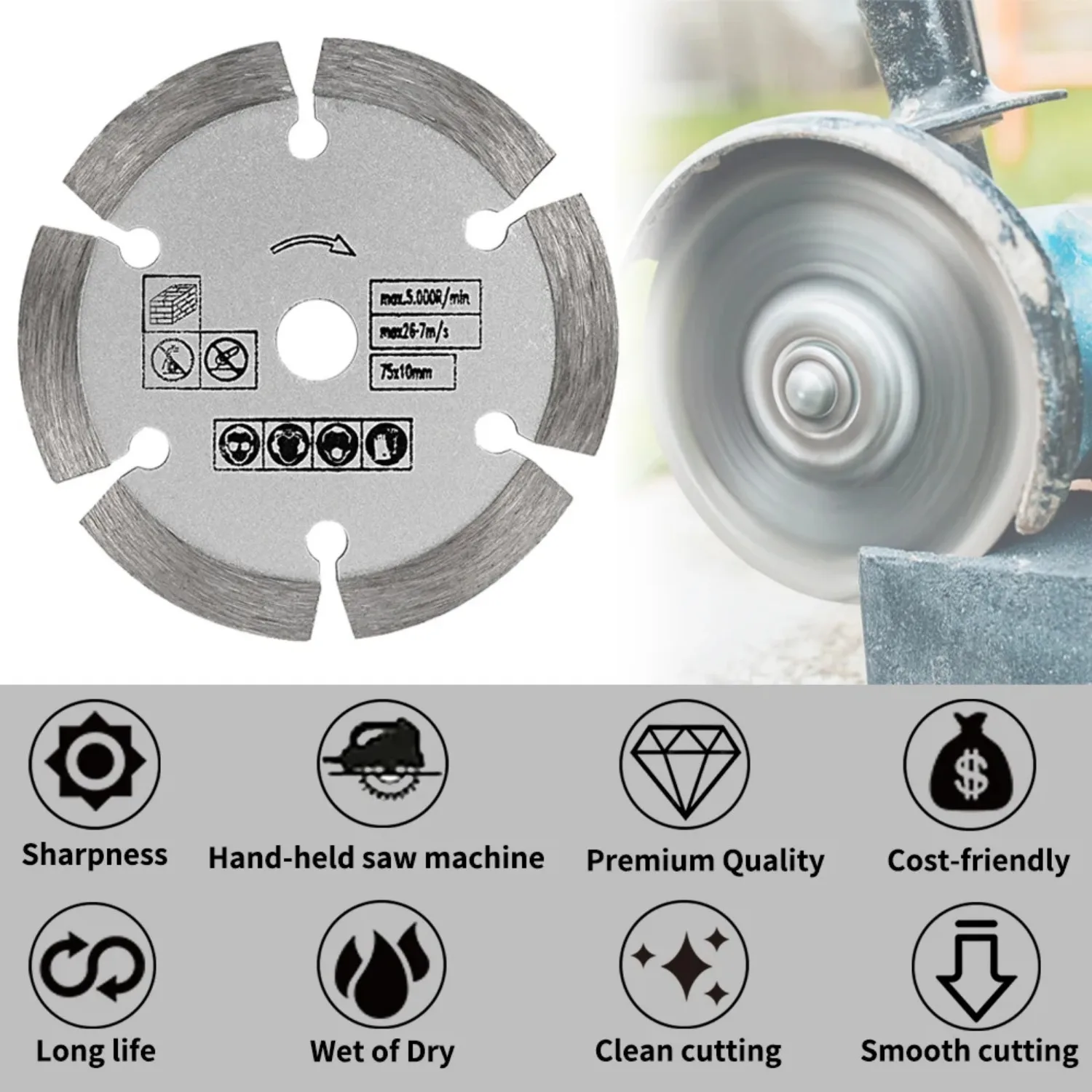 3 "disco de corte de pedra mini lâmina de serra 75mm lâmina de corte de diamante cerâmica concreto corte de mármore para moedor de ângulo 1-3 peças