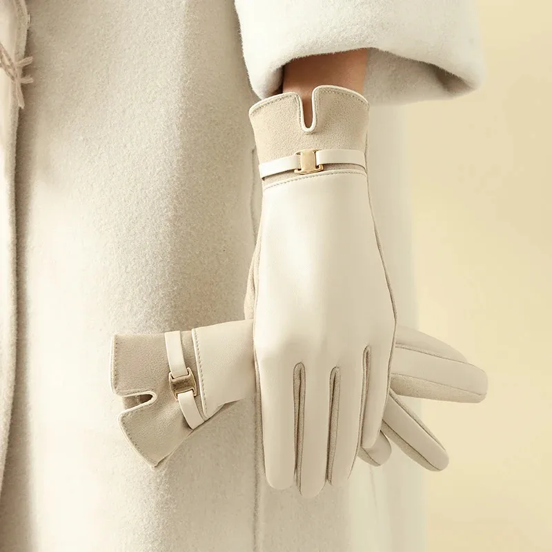 【Quentes e quentes】 Luvas femininas com tela sensível ao toque Luvas de inverno à prova de vento para dirigir