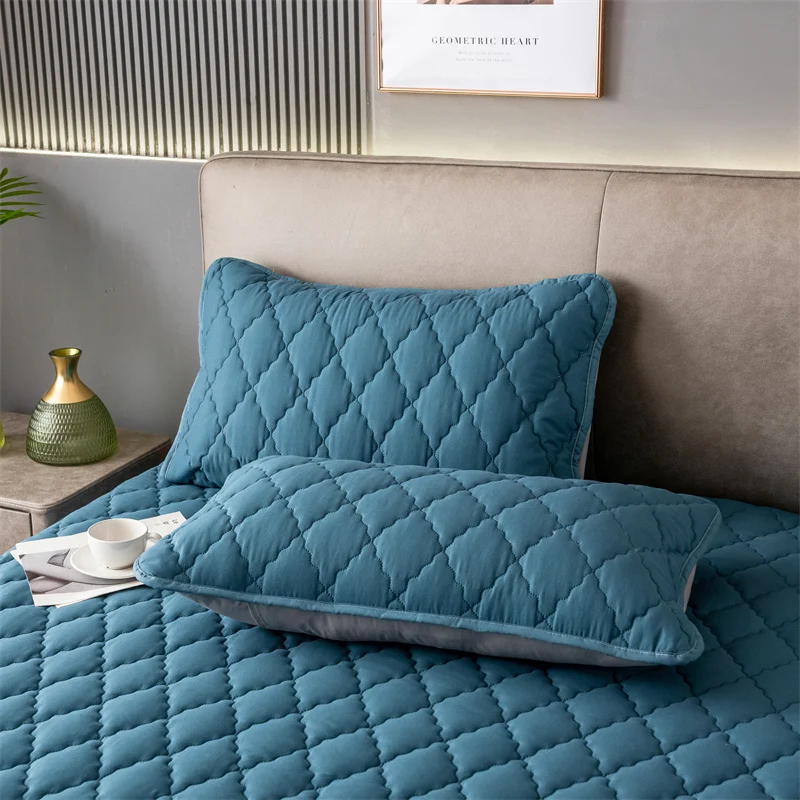 Funda de almohada impermeable acolchada de algodón cepillado, juego de una sola pieza/2 piezas, funda de almohada suave y transpirable para dormitorio y cama