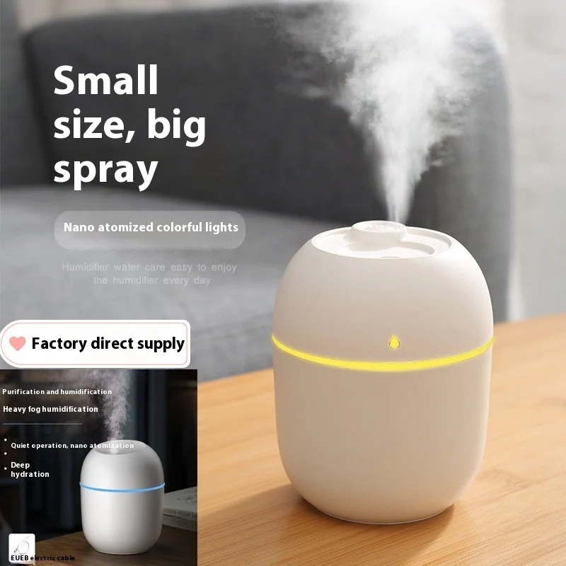 Mini nawilżacz powietrza Samochodowy mały nawilżacz w kształcie jajka wielkanocnego z kroplami wody USB Kolorowy Domowy Biurkowy Cichy z Lampką Nocną LED