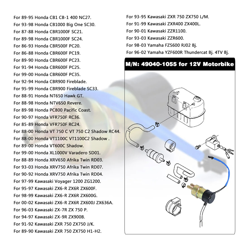 オートバイ燃料ポンプ 12v 燃料ポンプホンダ CBR 600 F3 F4 VT 600 750 VFR 750 CBR 900 RR オートバイエンジンオイル井戸ポンプ